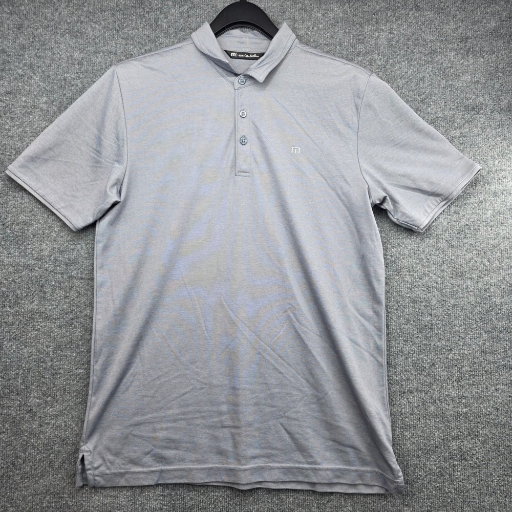 TravisMathew Mens Grey Pima Cotton Blend Short Sleeve Golf Polo Shirt Size M